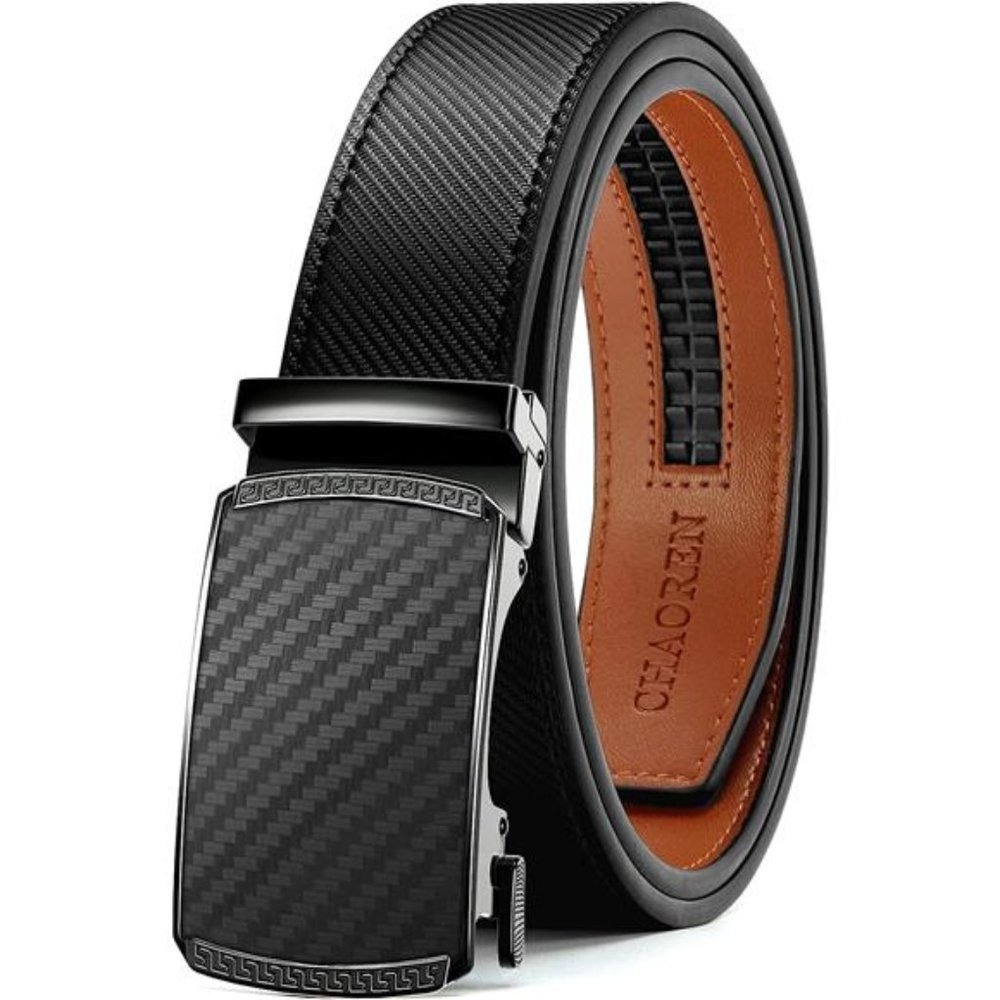 Mens Belts Leather Ratchet 1 3/8" for Casual Jeans Adjustable Choose Size